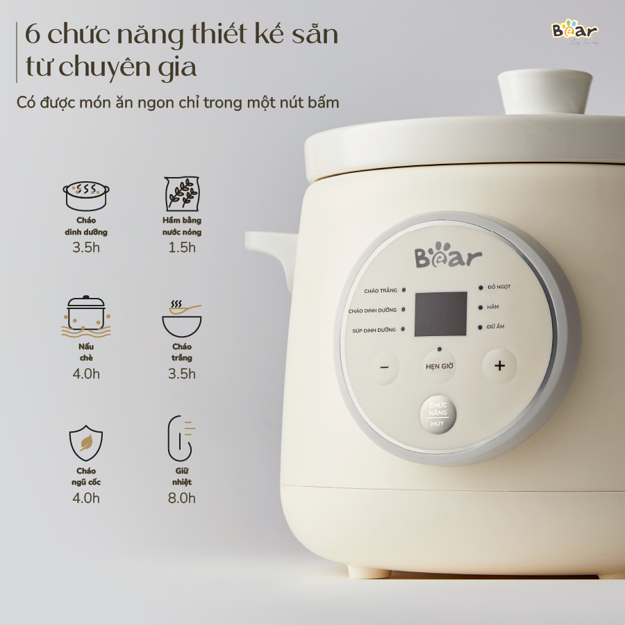 Công dụng của nồi nấu chậm Bear 1.5L
