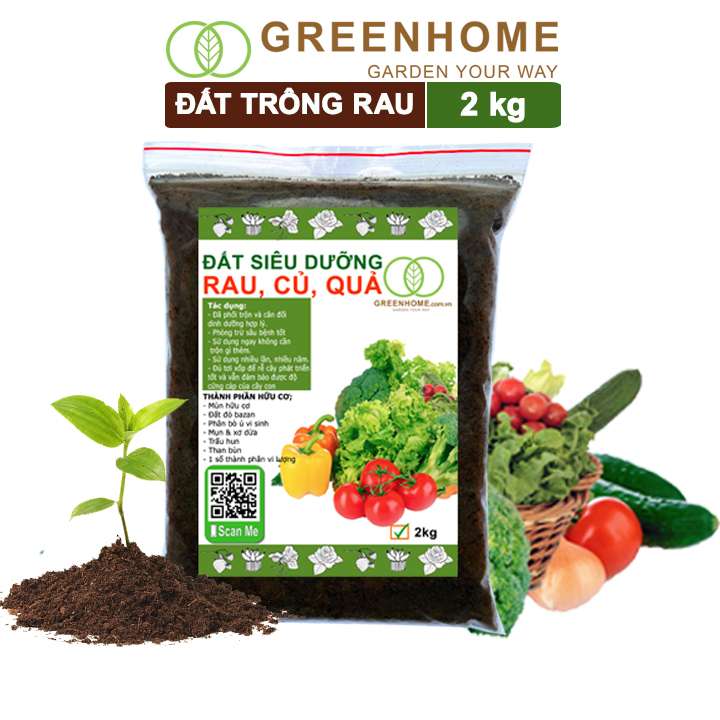 Đất Trồng Rau, Hữu Cơ, Trộn Sẵn, Tiện Lợi, Đầy Đủ Dinh Dưỡng, Chuyên Cho Rau, Củ, Quả