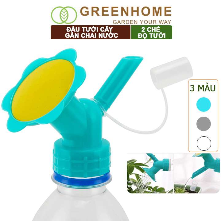 Đầu Vòi Tưới Cây, Gắn Chai Nước, 2 Chế Độ Tưới Tiện Lợi, Có Nắp Đậy, Màu Sắc Ngẫu Nhiên