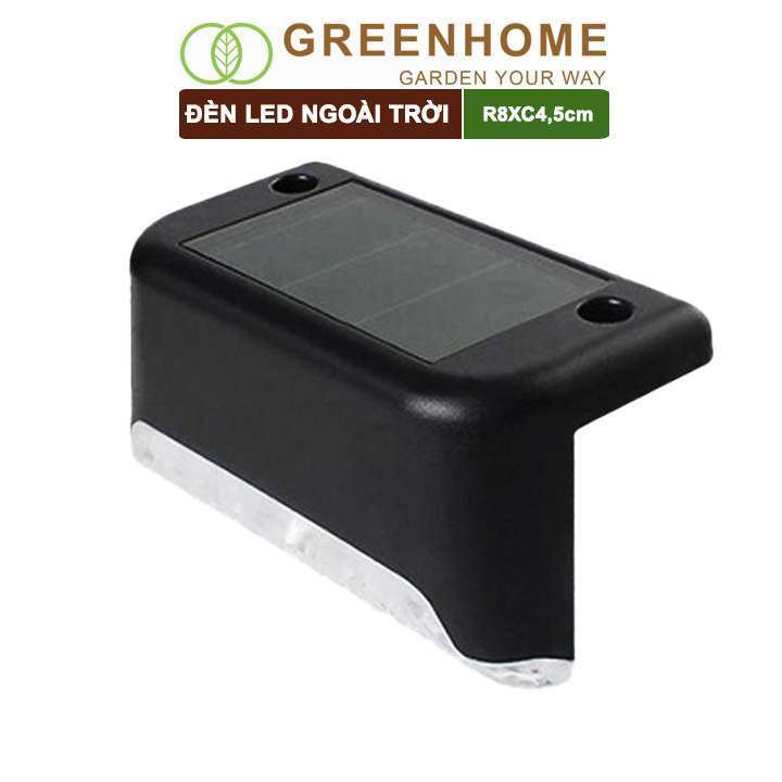Đèn Led Năng Lượng Mặt Trời, R8xc4,5cm, Vàng Ấm, Chống Nước, Ốp Lan Can, Trang Trí Ban Công, Sân Vườn