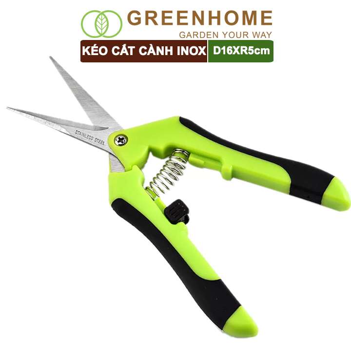 Kéo Cắt Cành, D16,5xR4,5cm, Inox, Mũi Nhọn, Siêu Bén, Không Gỉ, Có Khoá An Toàn, Nhiều Màu Lựa Chọn
