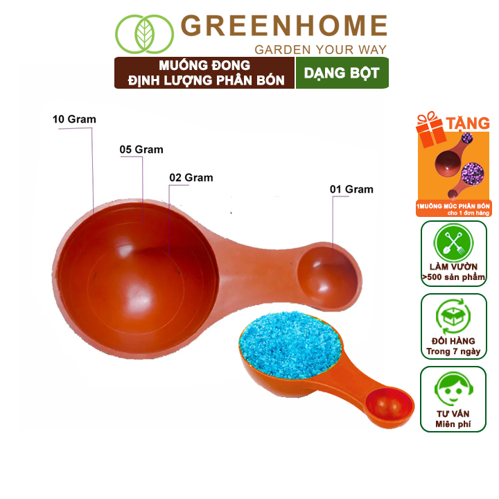 Muỗng Đong Định Lượng, 2 Đầu, Chia Vạch Sẵn, Tiện Lợi, Đong Phân Bón Dạng Bột, Gia Vị