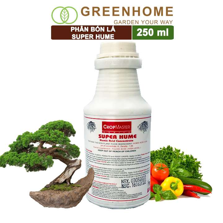 Phân Bón Lá, Super Hume, Chai 250ml, Cải Tạo Đất, Phát Triển Rễ, Đâm Chồi, Đẻ Nhánh Khoẻ, Tốt Cho Rau, Hoa