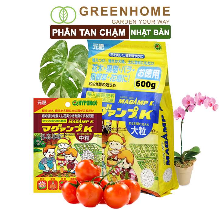 Phân Tan Chậm Hyponex, Nhật Bản, Magamp K 640-6-15, Bao 600gr, Giúp Rễ Khoẻ, Hoa Nhiều, Bông To, Đậu Quả Tốt
