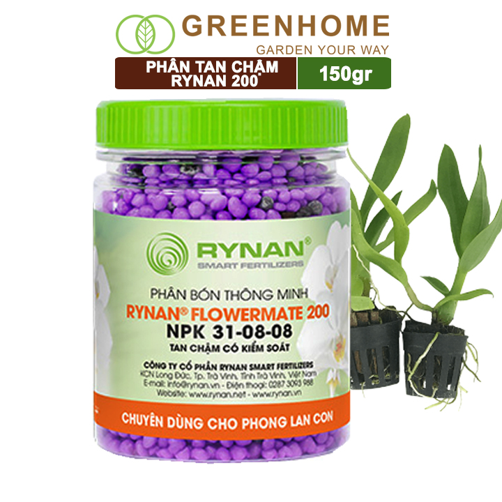 Phân Tan Chậm, Rynan 200, Chai 150gr, Dành Cho Phong Lan Con, Bonsai Kích Chồi, Đủ Dưỡng Chất Cho 120 Ngày