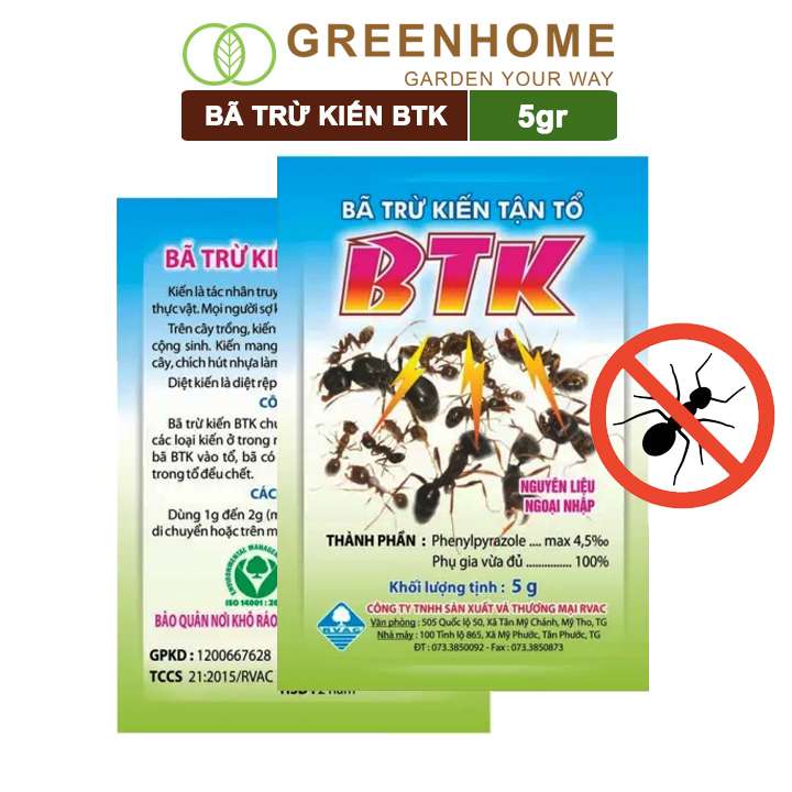 Thuốc Diệt Kiến Tận Ổ, BTK, Gói 5gr, Hiệu Quả Cao, Dễ Sử Dụng, Tác Dụng Lâu Dài, Diệt Các Loại Kiến