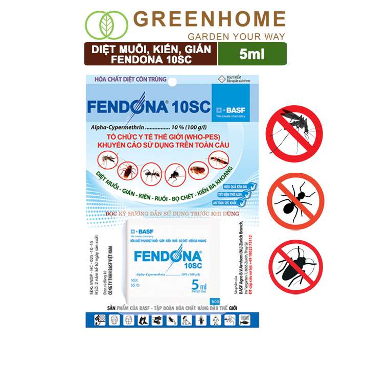 Thuốc Diệt Muỗi, Fendona 10sc, Gói 5ml, Hiệu Quả, Không Mùi, Dễ Dùng, Diệt Gián, Ruồi, Kiến Ba Khoang