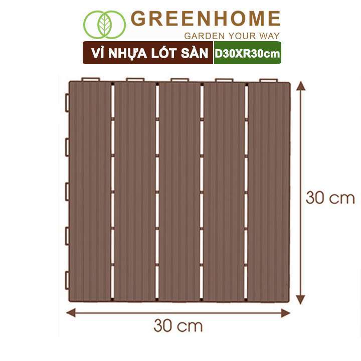 Vỉ Nhựa Lót Sàn, Catleza, D30xR30cm, Độ Bền 5 Năm, Dễ Lắp Đặt, Trang Trí Ban Công, Sân Vườn, Hồ Bơi