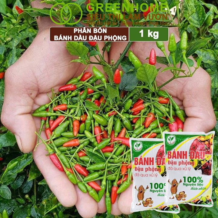 Bánh Dầu Đậu Phộng, Bao 1kg, Phân Bón Hữu Cơ Hàm Lượng Đạm Cao, Chuyên Hoa, Rau, Củ, Quả, Kiểng