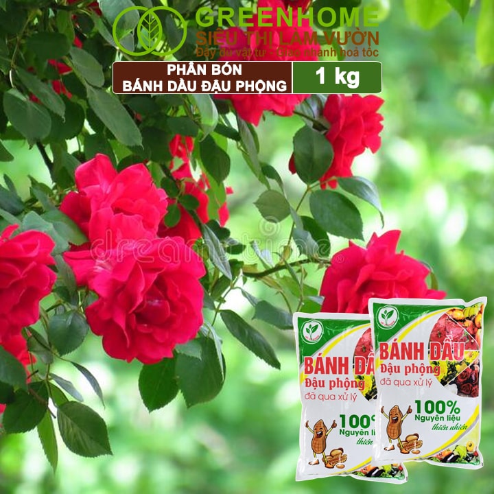 Bánh Dầu Đậu Phộng, Bao 1kg, Phân Bón Hữu Cơ Hàm Lượng Đạm Cao, Chuyên Hoa, Rau, Củ, Quả, Kiểng