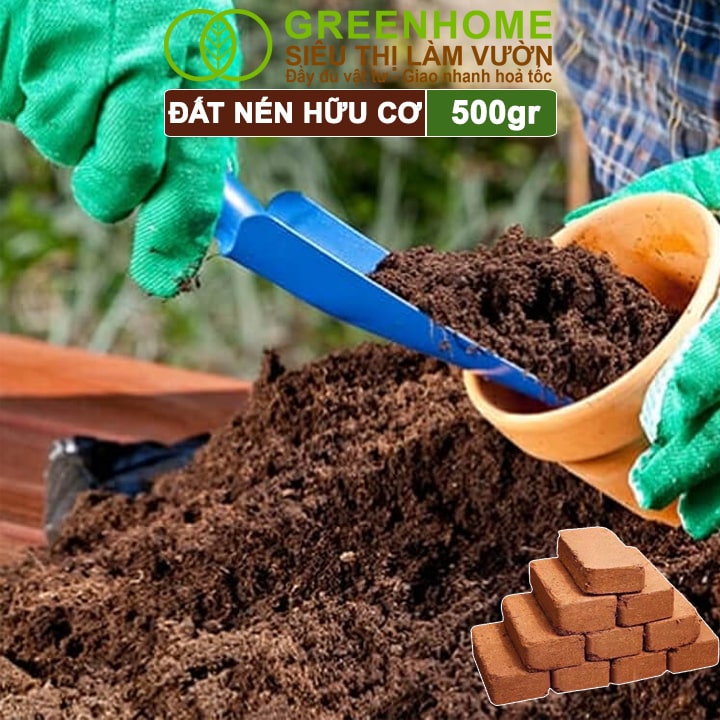 Đất Trồng Cây, Viên Nén 500gr, Đã Qua Xử Lý, Bổ Sung Vi Sinh, Nở Gấp 5 Lần, Trồng Rau, Trộn Giá Thể Trồng Cây