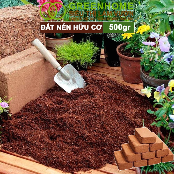 Đất Trồng Cây, Viên Nén 500gr, Đã Qua Xử Lý, Bổ Sung Vi Sinh, Nở Gấp 5 Lần, Trồng Rau, Trộn Giá Thể Trồng Cây