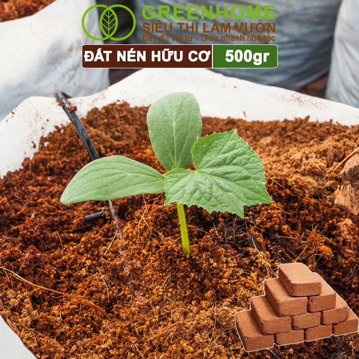 Đất Trồng Cây, Viên Nén 500gr, Đã Qua Xử Lý, Bổ Sung Vi Sinh, Nở Gấp 5 Lần, Trồng Rau, Trộn Giá Thể Trồng Cây