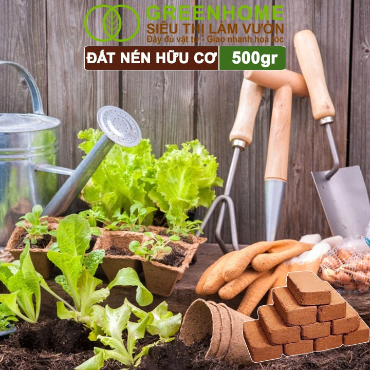 Đất Trồng Cây, Viên Nén 500gr, Đã Qua Xử Lý, Bổ Sung Vi Sinh, Nở Gấp 5 Lần, Trồng Rau, Trộn Giá Thể Trồng Cây