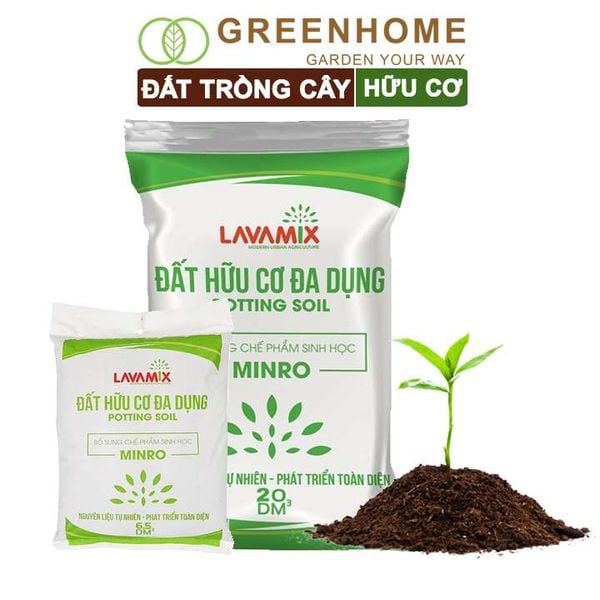 Đất trồng cây Lavamix, hữu cơ trồng rau, hoa, kiểng, tiện lợi, dễ sử dụng,  |Greenhome