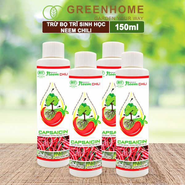 Dầu Neem Oil Sinh Học Neem Chill, 150ml, Kết Hợp Tinh Dầu Tỏi, Ớt, Trừ Bọ Trĩ, Nhện Đỏ, Rầy, Rệp Sáp Cho Cây Cảnh, Rau, Hoa Hồng