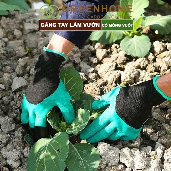 Găng tay làm vườn, có móng vuốt, ,độ bền cao, chống thấm nước, đào, xới đất, dễ vệ sinh, nhiều màu lựa chọn |Greenhome
