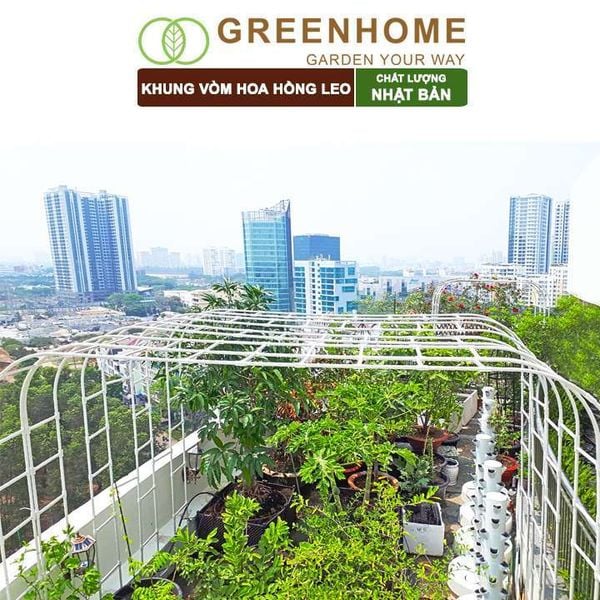 Khung vòm hoa hồng leo, Nhật Bản, Daim, dễ lắp ráp, thẩm mỹ cao, độ bền 5 năm |Greenhome