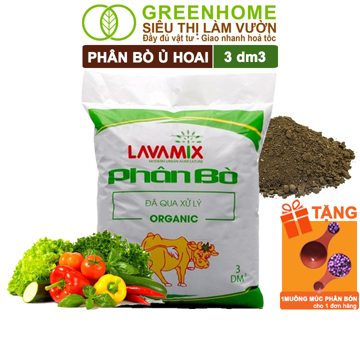 Phân Bò Lavamix, Bao 3dm3, Phân Bón Đã Qua Xử Lý, Ủ Hoai, Không Mùi Hôi, Hữu Cơ Tiện Lợi, Bón Rau, Hoa, Kiểng