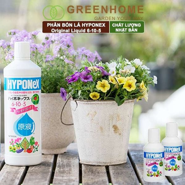 Phân bón lá Nhật, Hyponex, Original Liquid 6-10-5, chai 160ml cho rau, hoa, kiểng lá, kích mầm, chồi |Greenhome