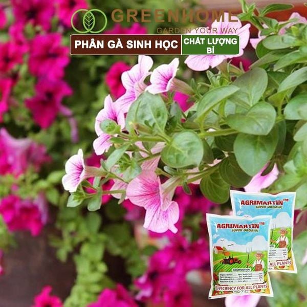 Phân gà Agrimartin, bao 1kg, viên nén, hữu cơ sinh học bón rau sạch, cây ăn quả, hoa hồng |Greenhome