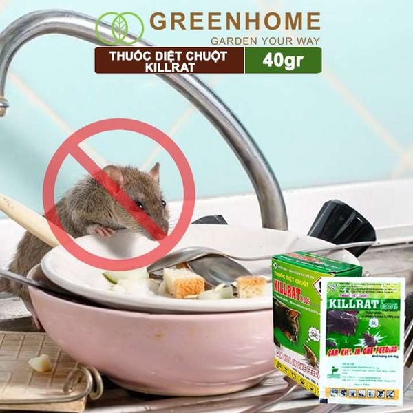 Thuốc diệt chuột Killrat, bao 40gr, thế hệ mới, hiệu quả, diệt cả đàn
