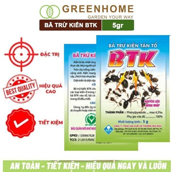 Thuốc diện kiến tận ổ BTK, gói 5gr, hiệu quả cao, dễ sử dụng, tác dụng lâu dài