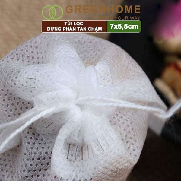 Túi lọc đựng phân tan chậm, 5,5x7cm, treo hoặc bỏ gốc tiện lợi, túi tự huỷ thân thiện môi trường |Greenhome