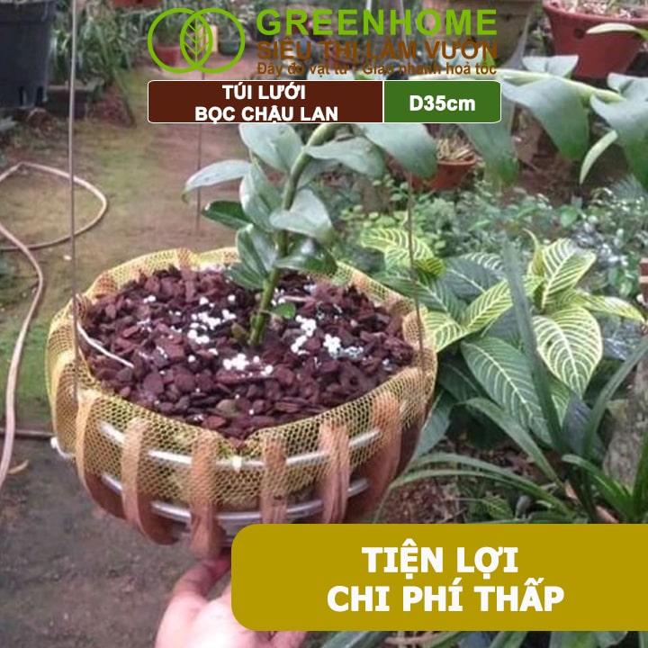 Lưới Lót Chậu Lan, D35cm, Dụng cụ làm vườn, Lót Đáy Chậu, Ngăn Rơi Vãi Giá Thể, Phân Bón, Độ Bền Cao, Dễ Dùng