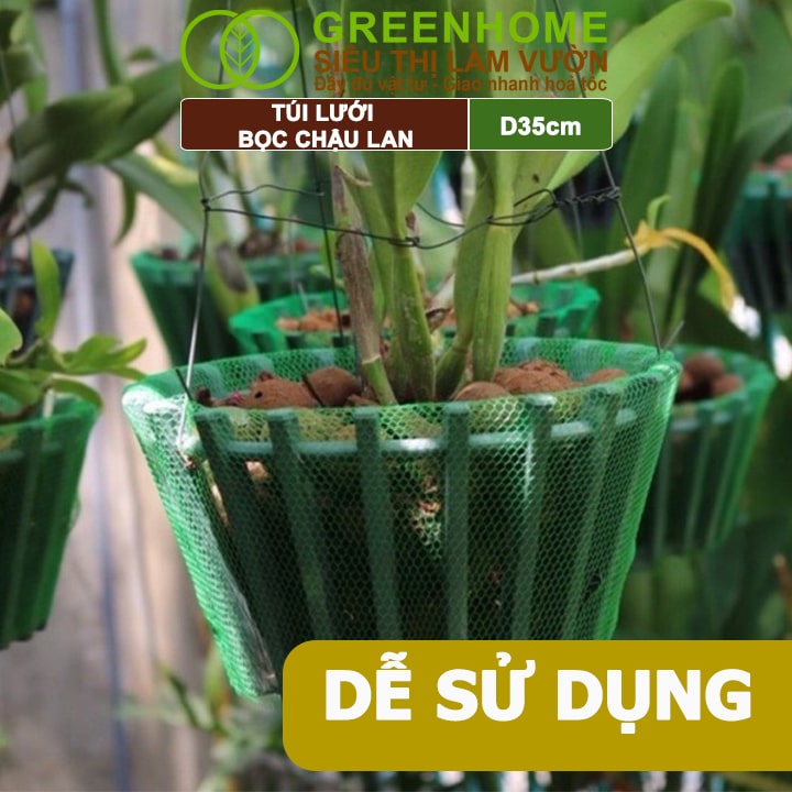 Lưới Lót Chậu Lan, D35cm, Dụng cụ làm vườn, Lót Đáy Chậu, Ngăn Rơi Vãi Giá Thể, Phân Bón, Độ Bền Cao, Dễ Dùng