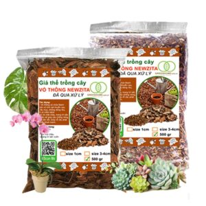 Vỏ Thông Newzita, Bao 500gr, Đã Qua Xử Lý, Trồng Lan, Kiểng Lá, Sen Đá, Rãi Bề Mặt Chậu Cây