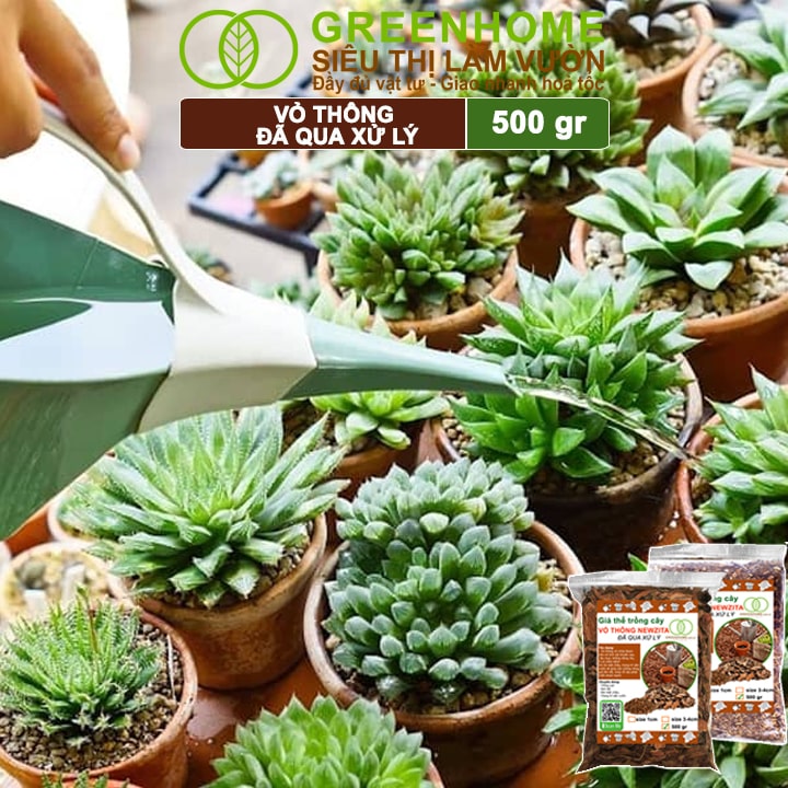 Vỏ Thông Newzita, Bao 500gr, Đã Qua Xử Lý, Trồng Lan, Kiểng Lá, Sen Đá, Rãi Bề Mặt Chậu Cây