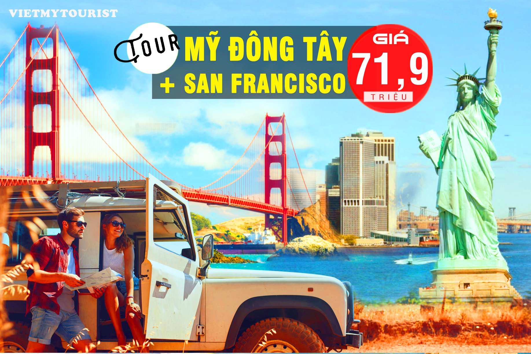 Tour Mỹ Mùa Hè: Liên Tuyến Đông Tây + San Francisco (11 Ngày)